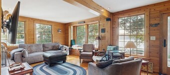 Belgrade Lakes getaway with private swim dock, outdoor living, & canoe/kayaks