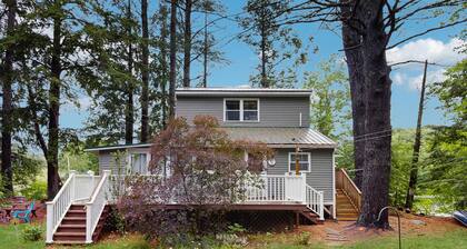 Lakefront Home on Togus Pond with 2 Decks, Great View & Canoe/Fire Pit