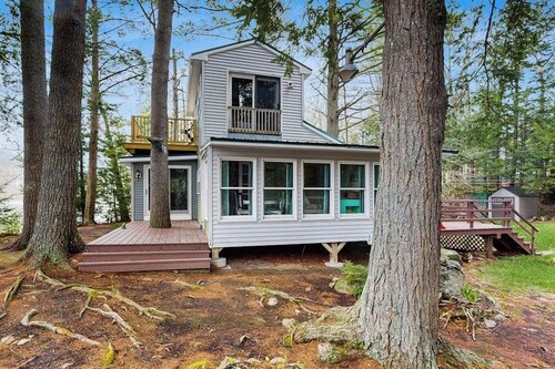 Lakefront Home on Togus Pond with 2 Decks, Great View & Canoe/Fire Pit