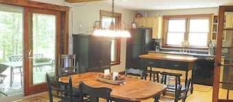 Spacious river home w/ pellet stove, outdoor dining area, fire pit, & BBQ grill