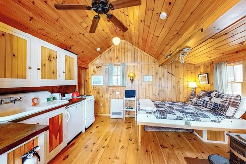 Lakefront cabin with shared firepit & access to Sebago Lake