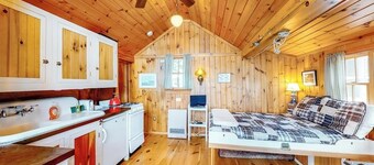 Lakefront cabin with shared firepit & access to Sebago Lake