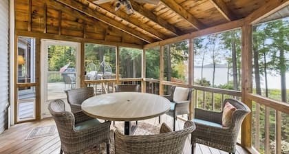 Waterfront, dog-friendly home on 12+ acres with dock, hot tub & sunset views