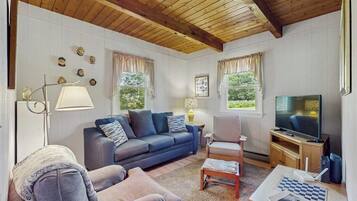 TV, DVD player, books