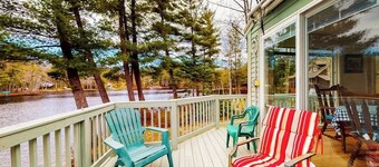 Lovely lakefront home with deck, fire-pit, grill, private dock & pet friendly