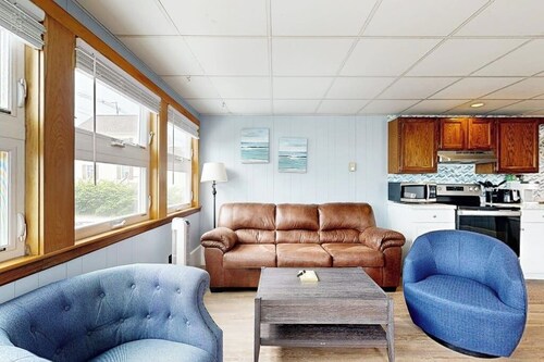 Sun-filled & serene coastal retreat with deck & stunning ocean views - near golf