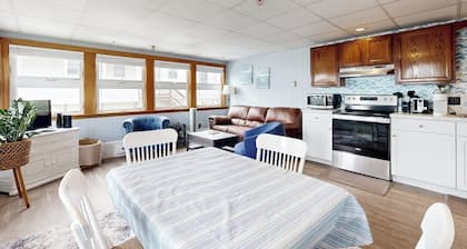Sun-filled & serene coastal retreat with deck & stunning ocean views - near golf
