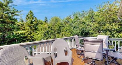 Charming home with ocean view, firepit, deck, golf nearby, & W/D