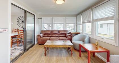 Sun-filled & serene coastal retreat with deck & stunning ocean views - near golf