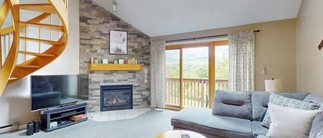 TV, fireplace, DVD player