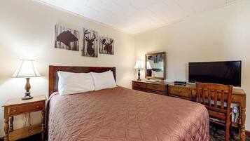 Desk, free WiFi, bed sheets