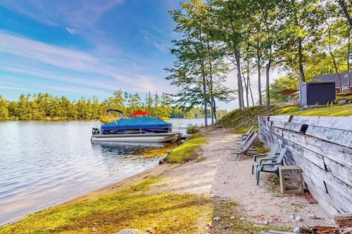 Stunning lakefront home with private dock, deck, firepit, and lake view