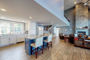 Interior - Dog-friendly lakefront home with lake views, firepit, dock, patio, & grill (Ossipee)