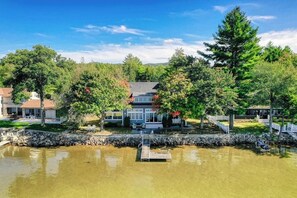 Exterior - Dog-friendly lakefront home with lake views, firepit, dock, patio, & grill (Ossipee)