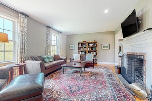 TV, DVD player - Mountain view home with large yard, lovely deck, pool table & fireplace (Dorset)