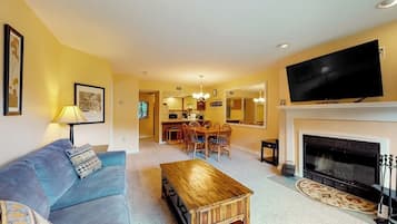 TV, fireplace, DVD player