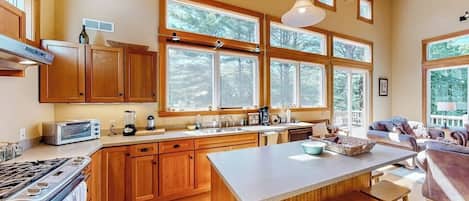 Fridge, oven, stovetop, dishwasher