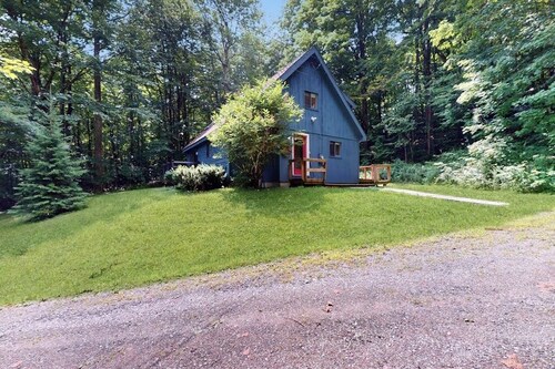 Classic, dog-friendly cabin in the woods w/ private deck