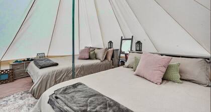 The Family Room Bell Tent at Camp Little Lemhi
