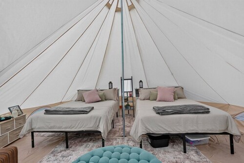 The Family Room Bell Tent at Camp Little Lemhi