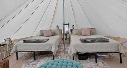 The Family Room Bell Tent at Camp Little Lemhi