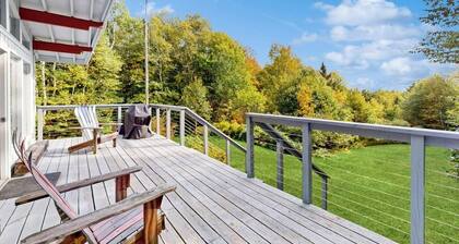Picturesque, Euro-style ski chalet with beautiful setting, deck & fireplace