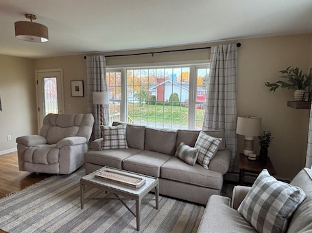 Living area. 3-bedroom house in tranquil Millinocket