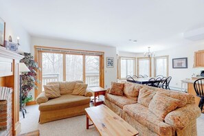 TV, fireplace, DVD player