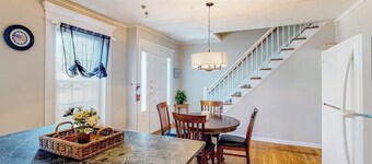 Spacious 2-story corporate rental duplex with large yard, 2 kitchens, fireplace