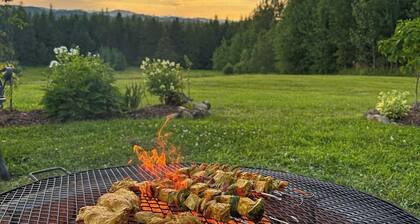 Cozy house w/ mountain views, large yard, firepit, wifi, jetted tub, TV, EV