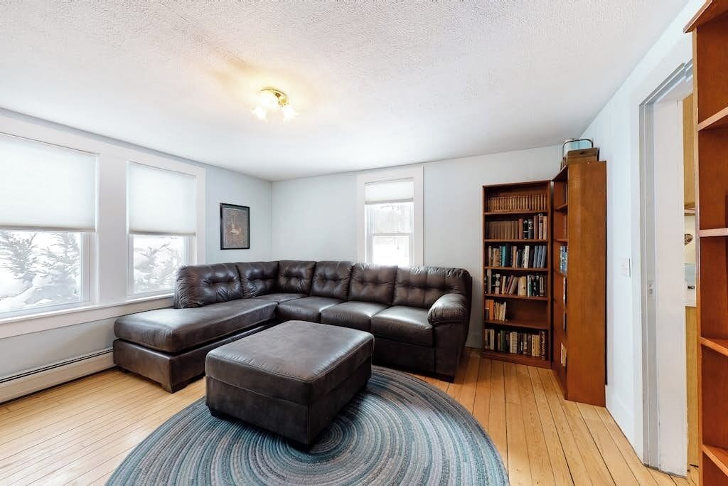 TV, DVD player, video library