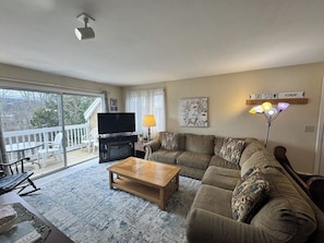 TV, fireplace, DVD player - Gorgeous Home with Free WiFi, Electric Fireplace, & Shared Pool/Hot Tub (Stowe)