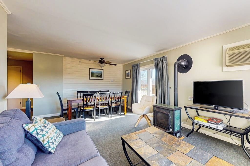TV, fireplace, DVD player