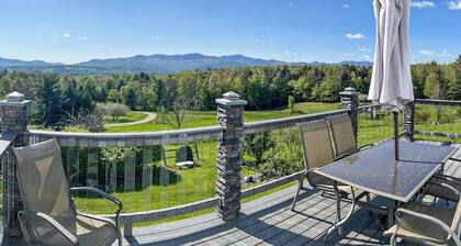 Elegant & renewed mountain-view home with private hot tub, large deck & backyard