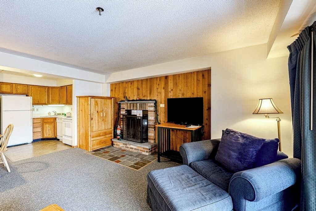 TV, DVD player, books, video library
