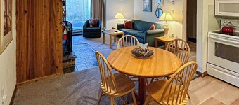 Comfortable mountain gem with pool, mountain views, & indoor parking space