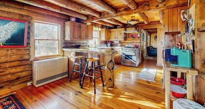 Cozy log cabin close to recreation, dog-friendly, balcony, BBQ, w/d, TVs, kayaks