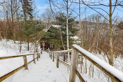 Dog-friendly chalet, mountain views, balcony, gameroom, woodstove, resort nearby