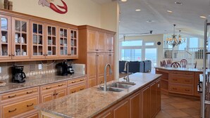 Private kitchen - The Sun: Oceanfront, Dog-Friendly, Pool, Hot Tub Elevator (Nags Head)