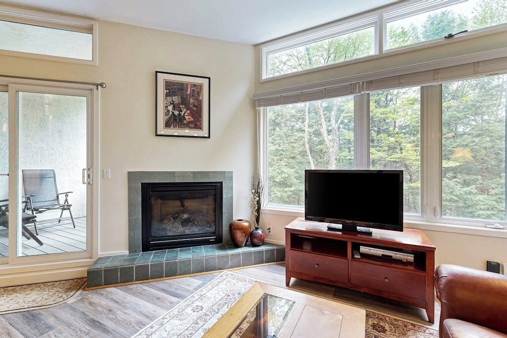 TV, fireplace, foosball, table tennis