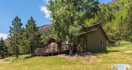 Cozy cabin w/ shared natural hot spring hot tub - nature preserve across river