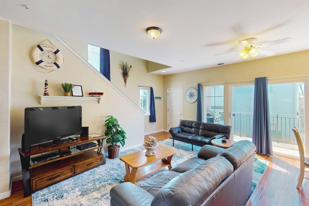 TV, DVD player, video library
