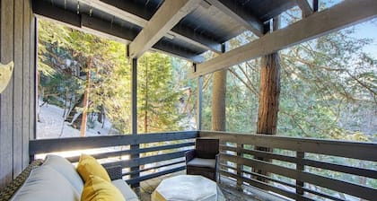 Colorful home with washer/dryer, AC & wood-burning fireplace in a lovely setting
