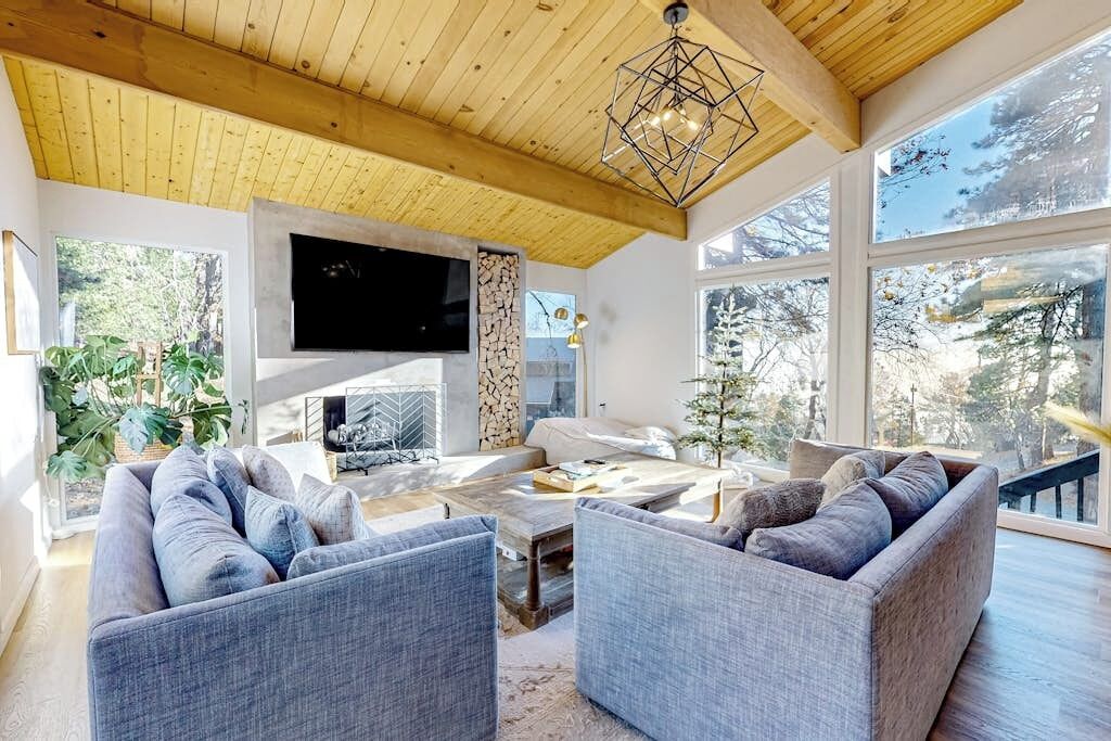 Fernseher, Kamin, Bücher