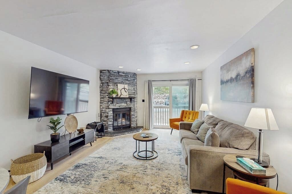 TV, fireplace, DVD player
