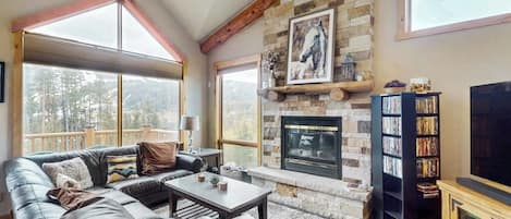 TV, fireplace, DVD player