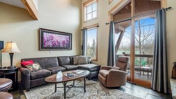 TV, fireplace, DVD player, books