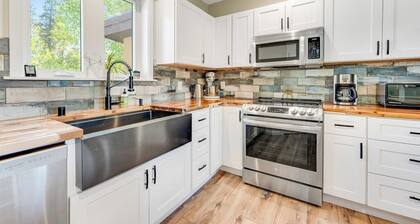 Two-story dog-friendly getaway with WiFi, wood-burning fireplace, & washer/dryer
