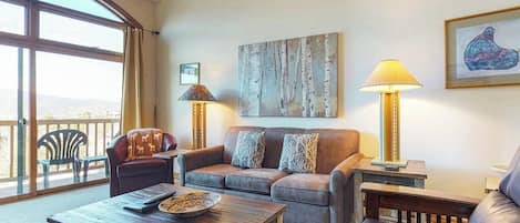 TV, fireplace, DVD player, books
