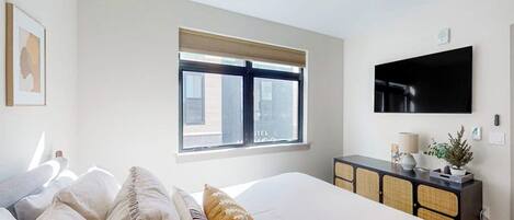 Desk, iron/ironing board, travel cot, free WiFi